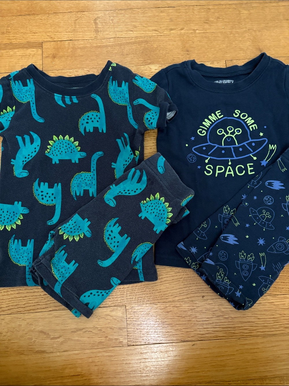 4T Boys Toddler Dino & Space Pajama Set: Two-Pack